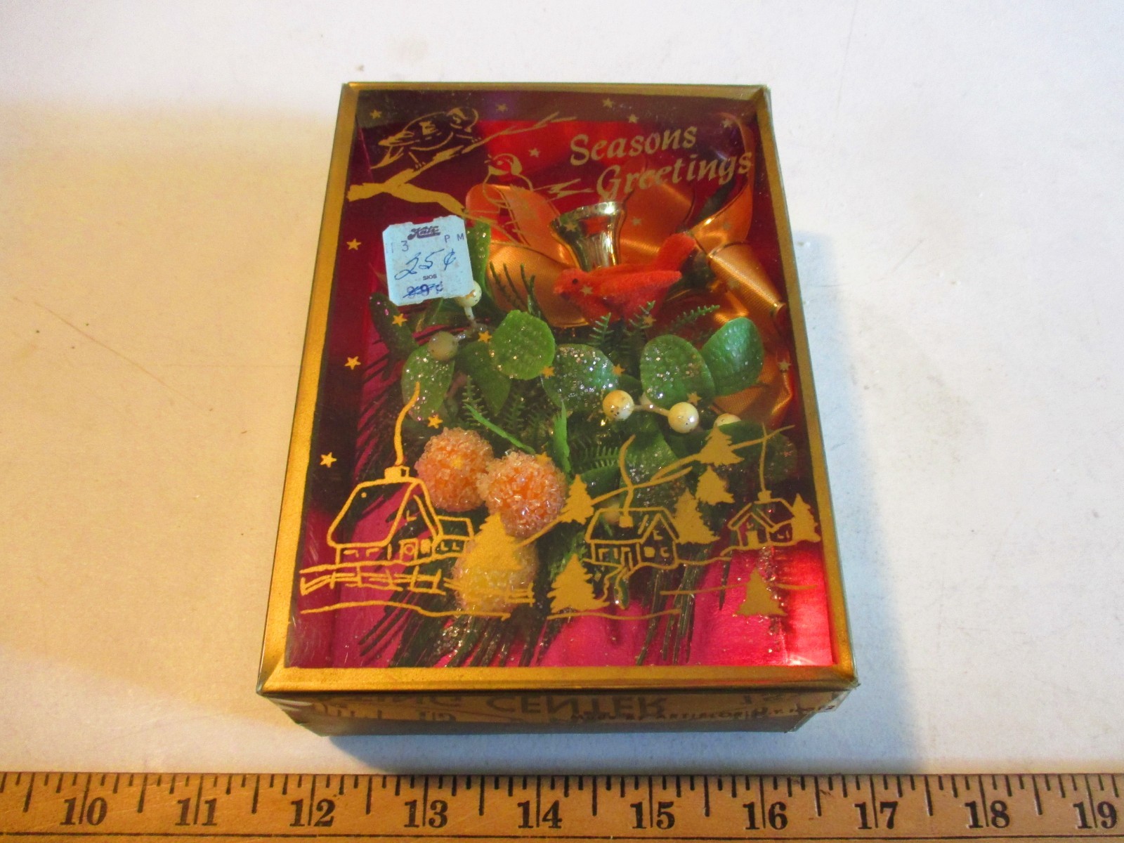 Vintage Artiflor Christmas Ribbon Bell Sugar Plum Gum Drop Bird Corsage Japan