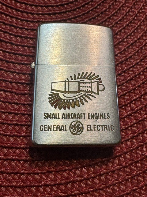 Vintage 1950s Zippo Lighter General Electric GE Small Aircraft Engines