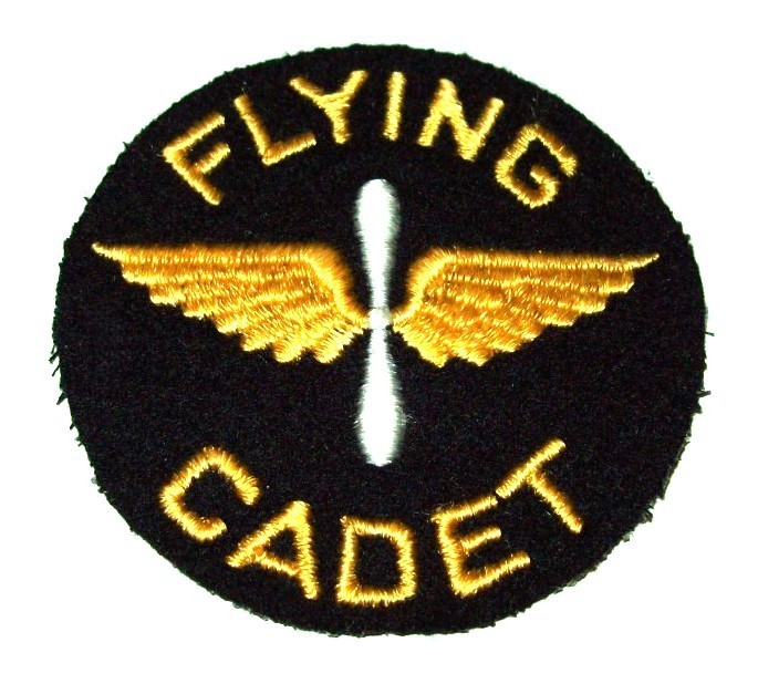RARE ORIGINAL EMBROIDERED WOOL WW2 AAC AIR CORPS FLYING CADET PATCH (GLOWS)