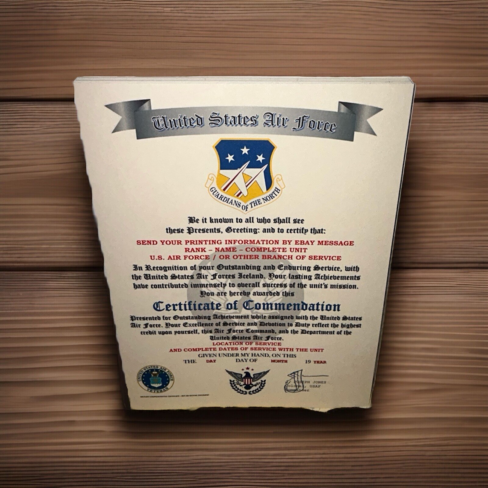 U.S.A.F. / U.S. AIR FORCES ICELAND - CERTIFICATE OF COMMENDATION