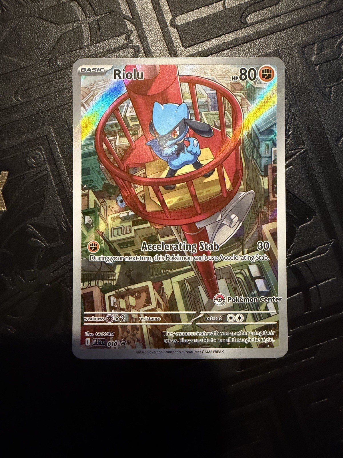 Pokemon TCG Riolu Mega Evolution Pokemon Center Stamped Promo 010 NM