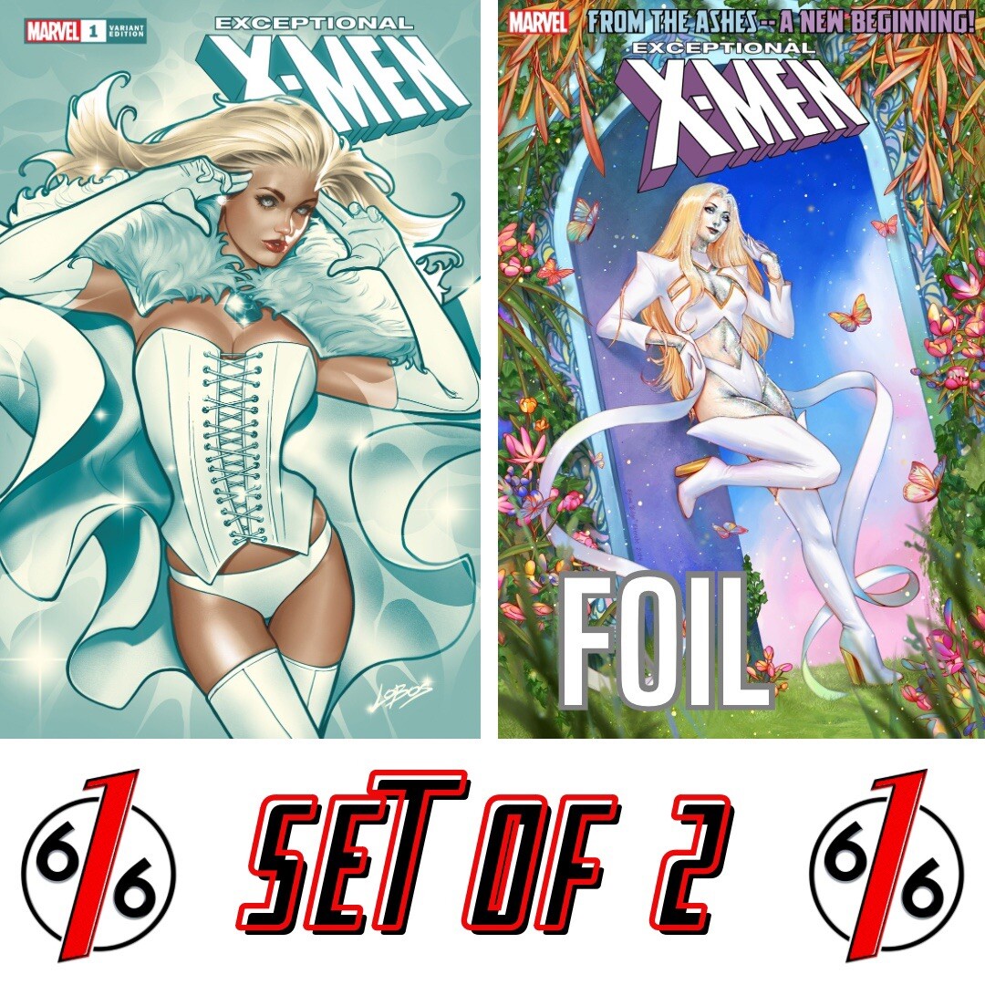 🔥❌ EXCEPTIONAL X-MEN #1 LOBOS 616 & EDGE FOIL Emma Frost Variant Set