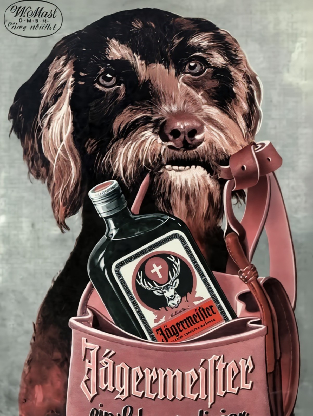 Jägermeister dog wall art metal sign