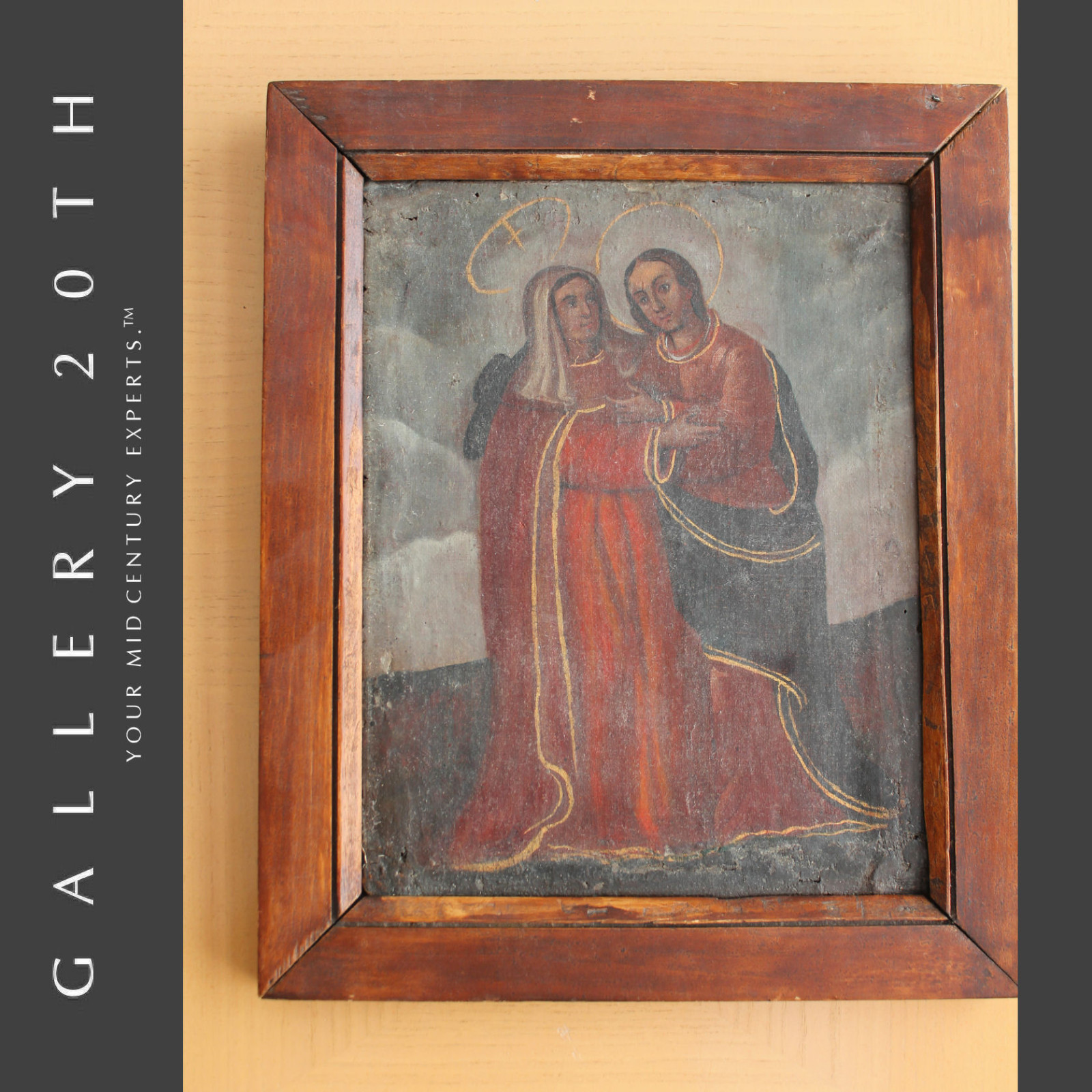 VINTAGE 18TH CENTURY SPANISH OIL PAINTING ICON JESUS ORIGINAL ART CRUCIFIXION