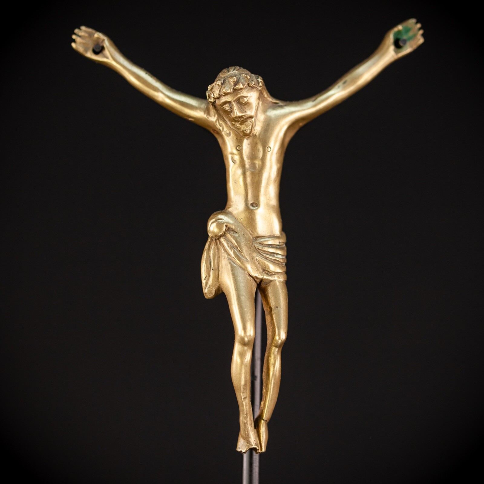 Corpus Christi Bronze 1600s Antique Jesus Sculpture | 17th Christ Statue | 4.1