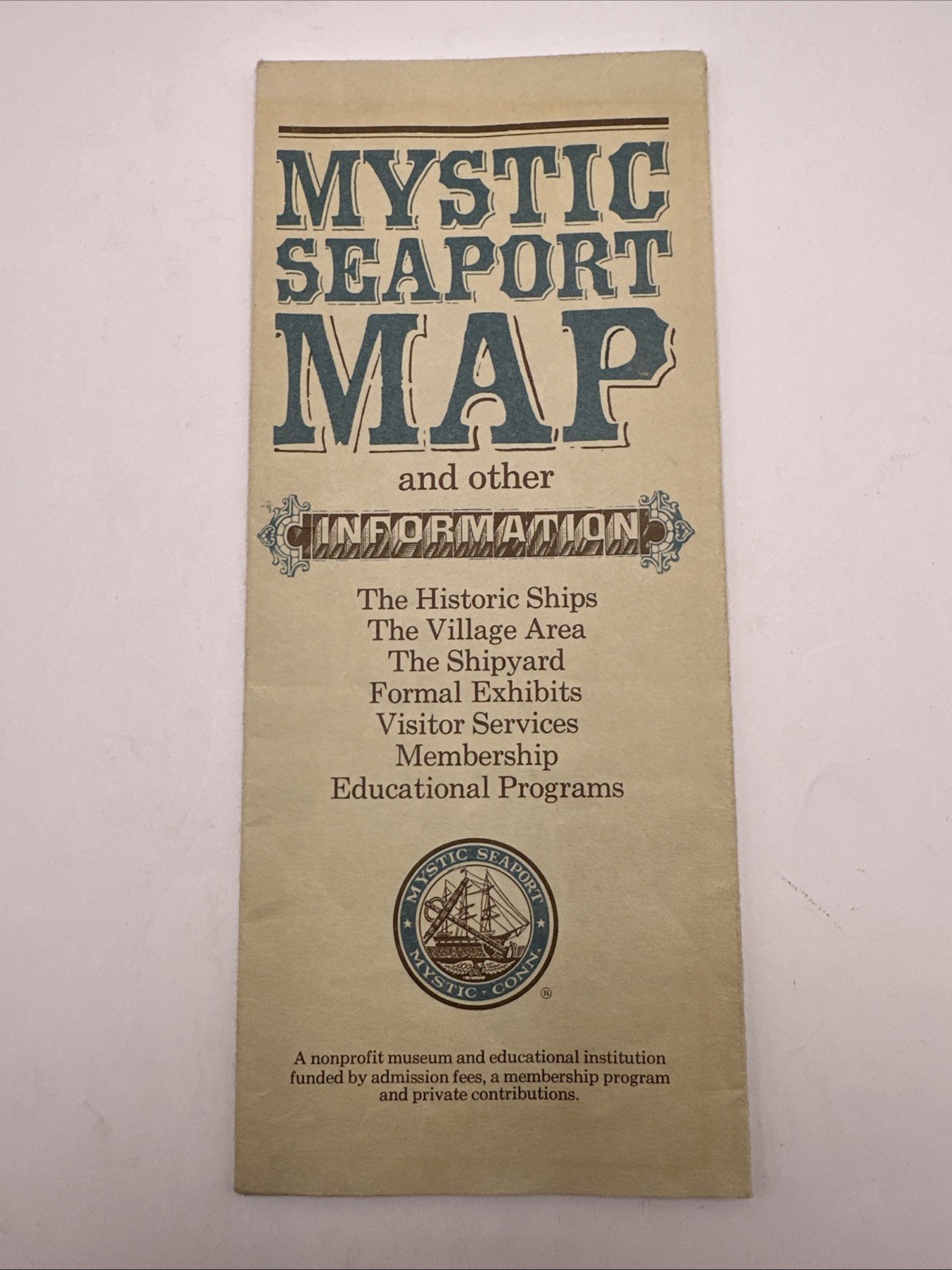 Vintage 1980s Mystic Seaport Travel Brochure And Map