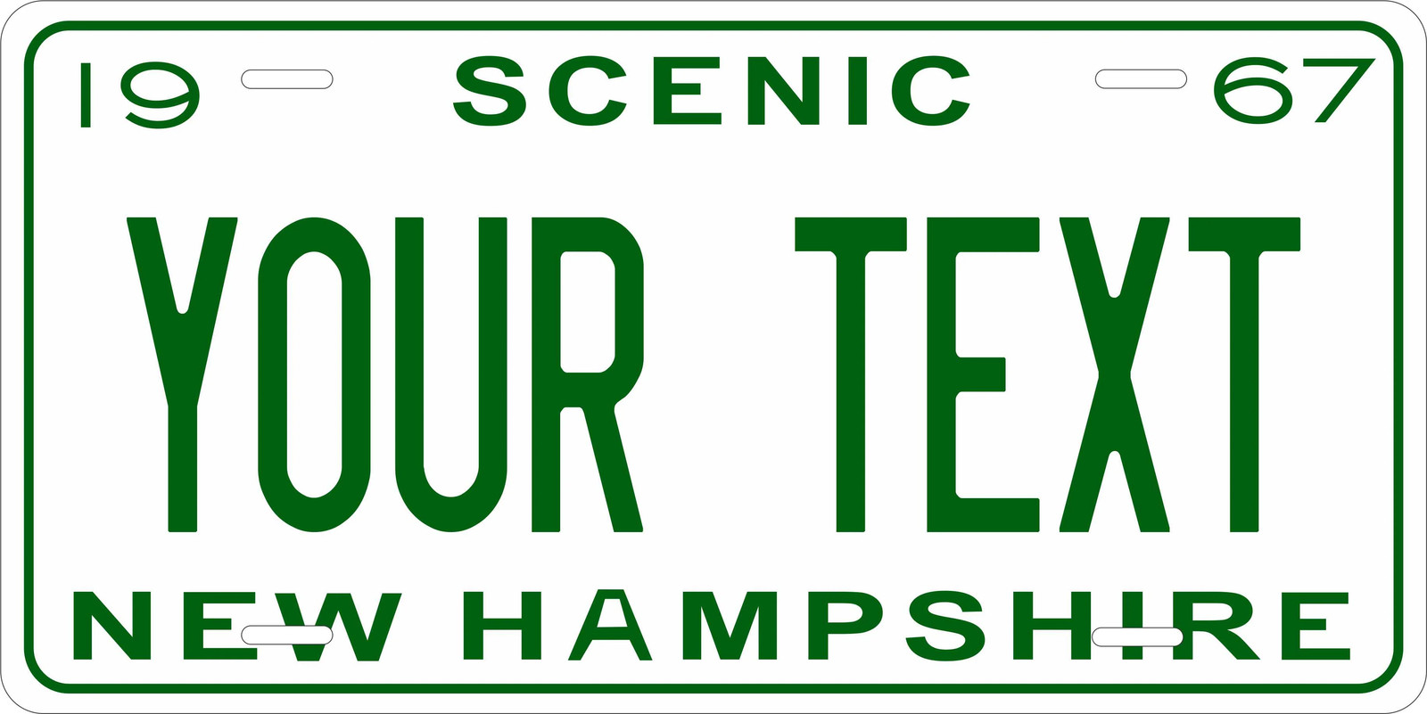 New Hampshire 1967 Novelty License Plate Personalized Auto Motorcycle Bicycle