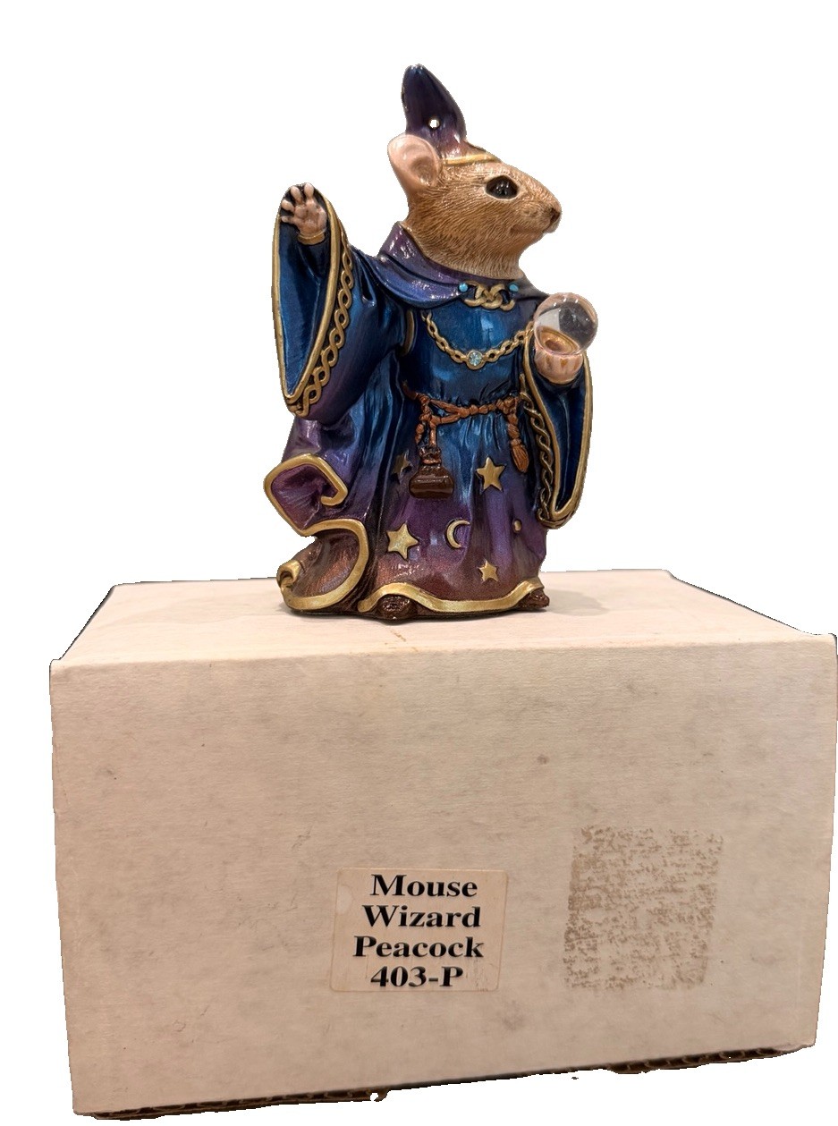 Windstone Editions Mouse Wizard Peacock 403-P Melody Peña 1997 Original Box