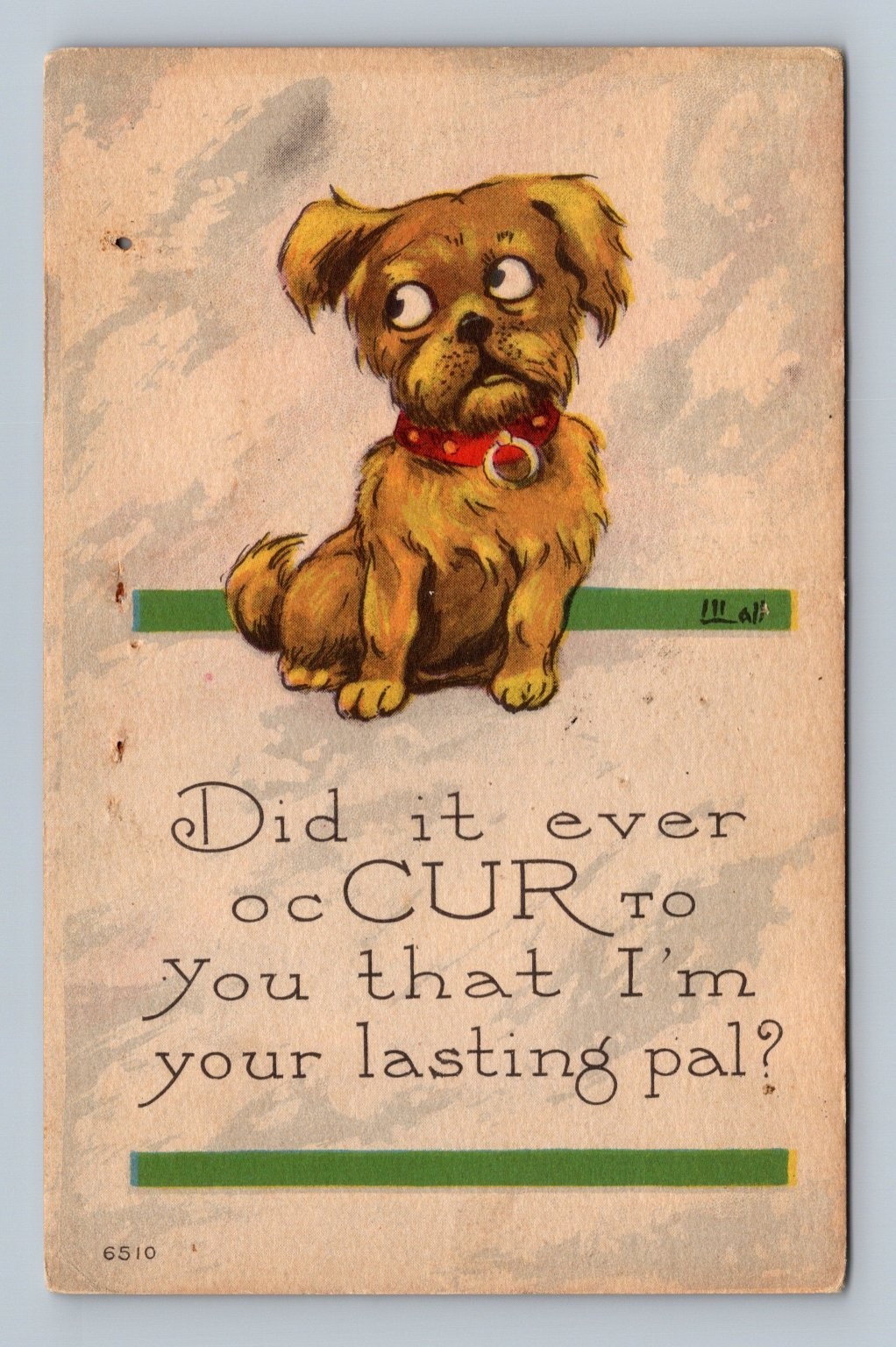 Vintage 1914 Cartoon Dog Postcard Did It Ever Occur to You