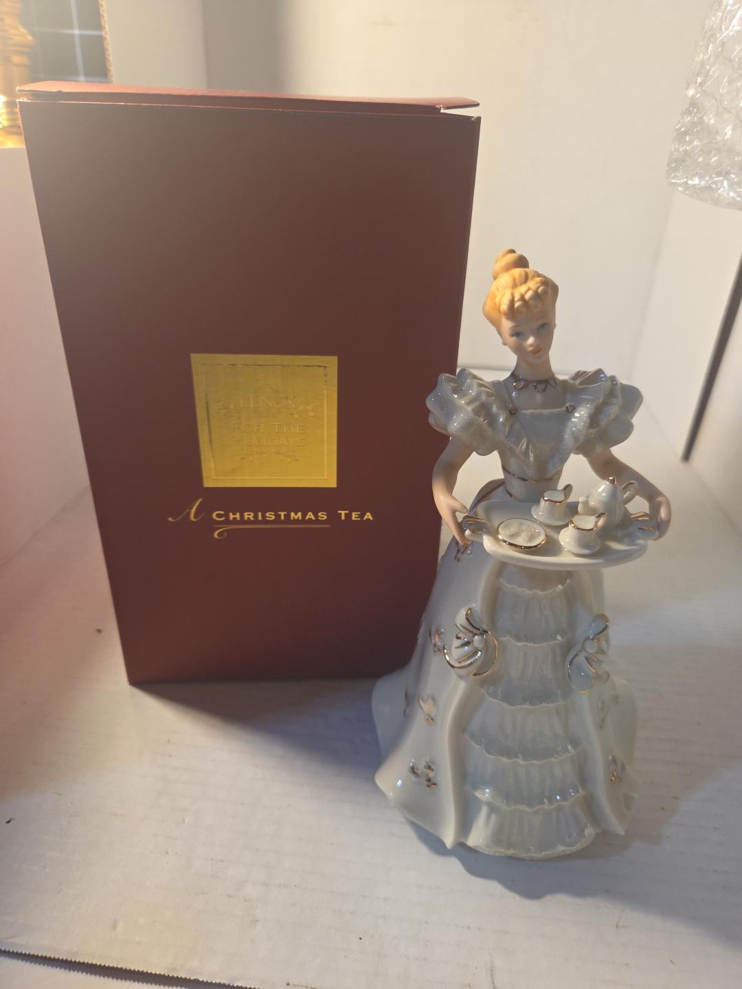 Lenox A Christmas Tea 2009 Limited Edition Ivory Figurine 9” w/ Original Box Htf