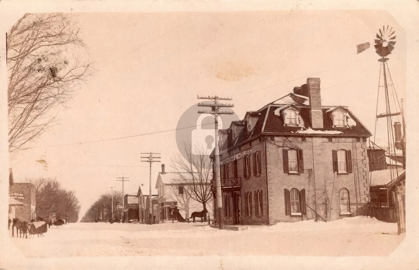Burford Ontario Canada Street View General Store Hotel c1910 RPPC Postcard COPY