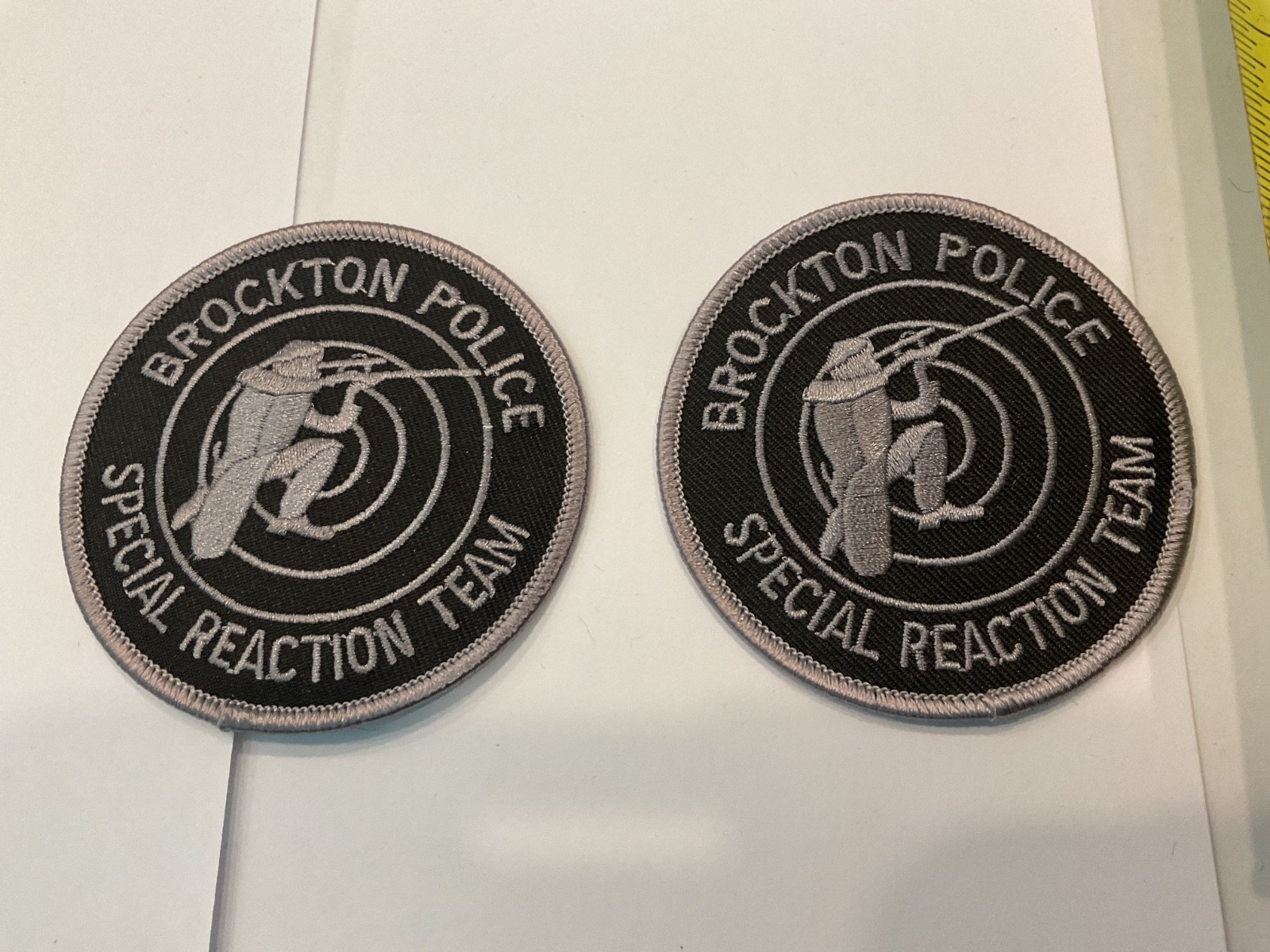 Brockton Police MA. Special Reaction Team collectable patch Set New