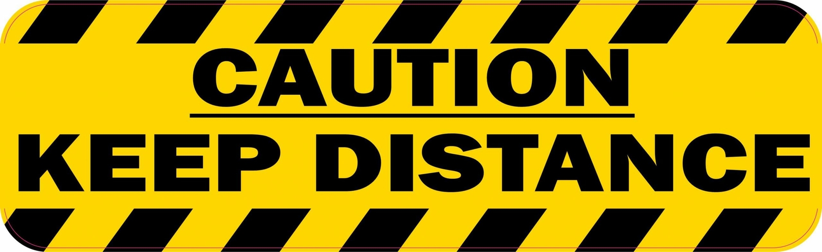 10in x 3in Caution Keep Distance Vinyl Sticker Car Truck Vehicle Bumper Decal
