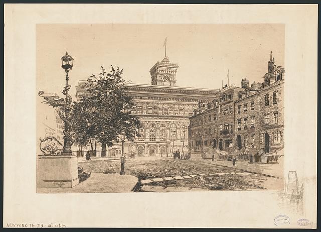 Photo:New York NY 1900s Old and the New cityscape print