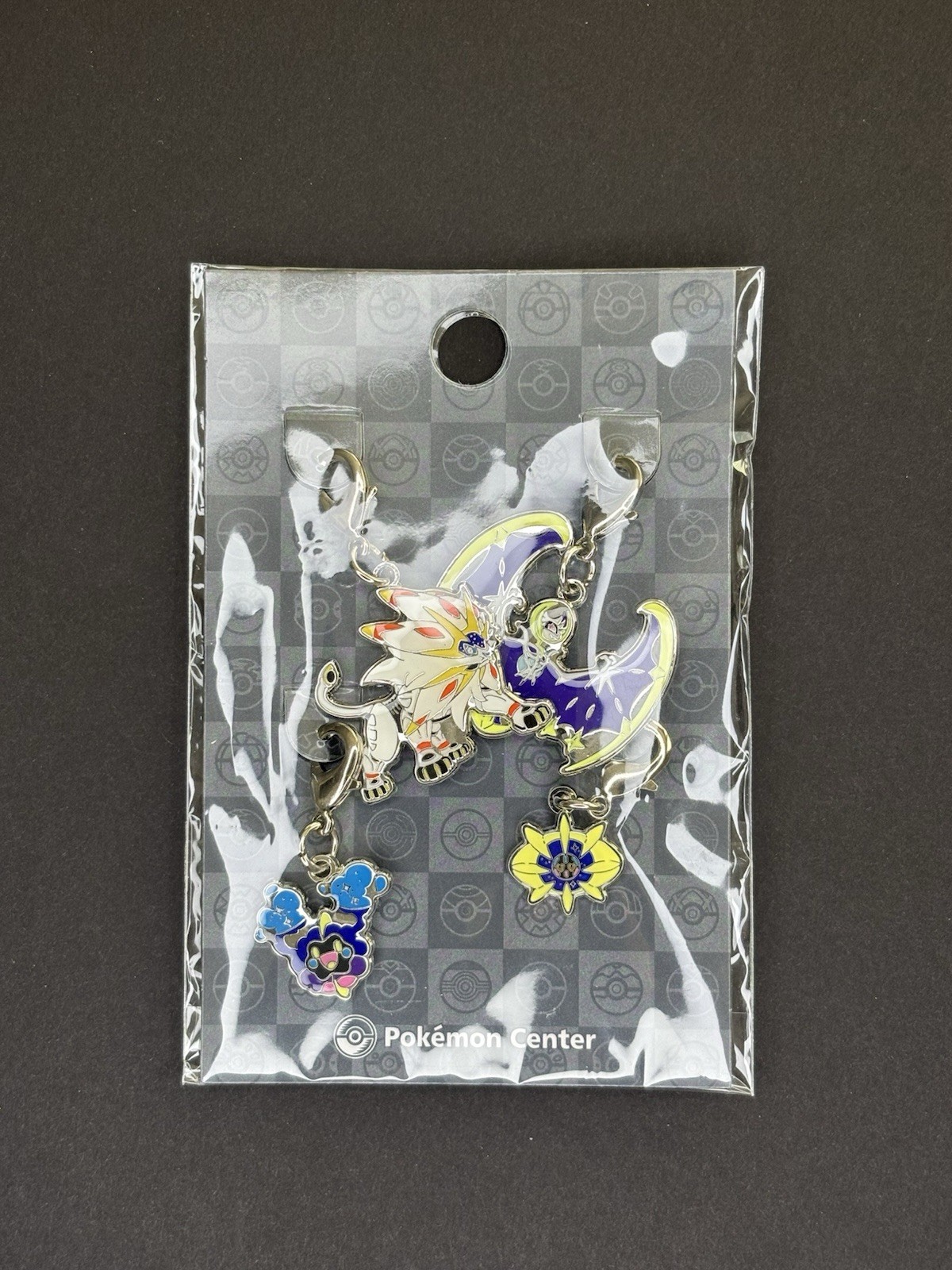 Pokémon Center Cosmog Cosmoem Solgaleo Lunala Metal Charm Set Japan Exclusive