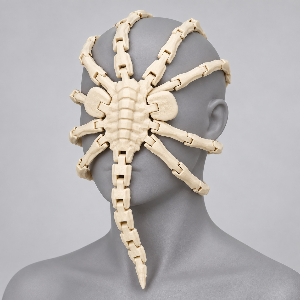 3D Printed Articulated Facehugger Alien Horror Figure Flexible Fidget Display