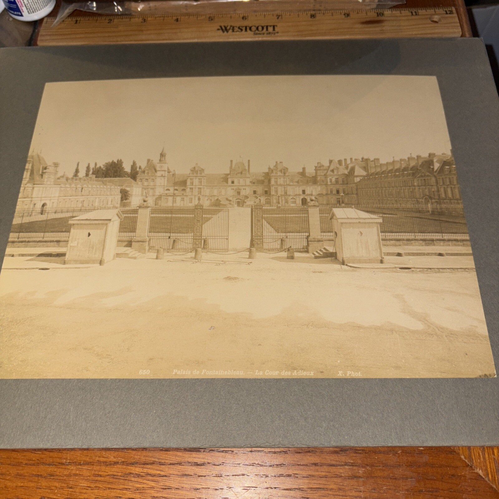 Antique Fontainebleau Chateau Cour des Adieux Mounted French Architecture Photo