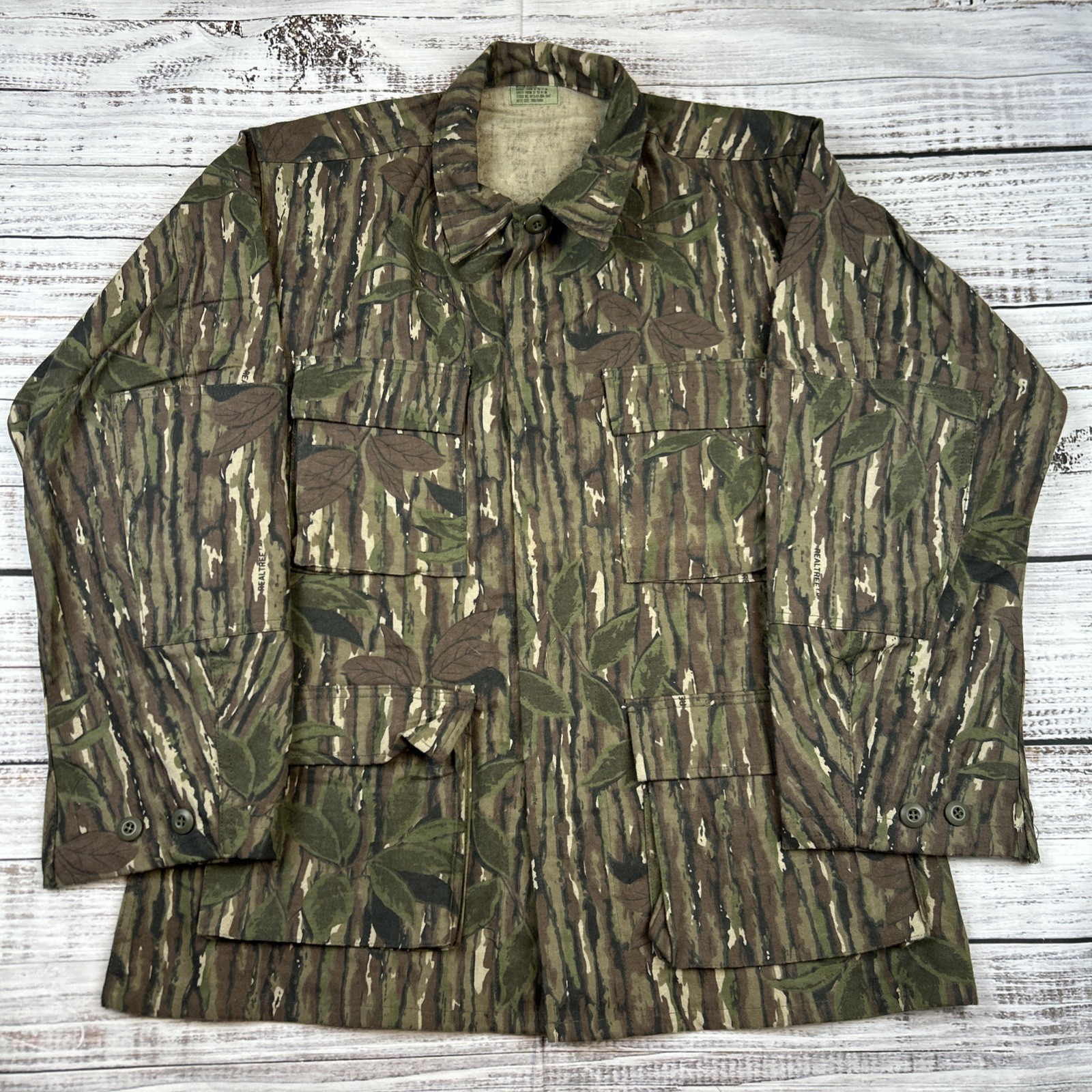 NWOT VTG Chamois Realtree Camo Military Jacket 4 Pocket USA Sz M Hunting New NOS