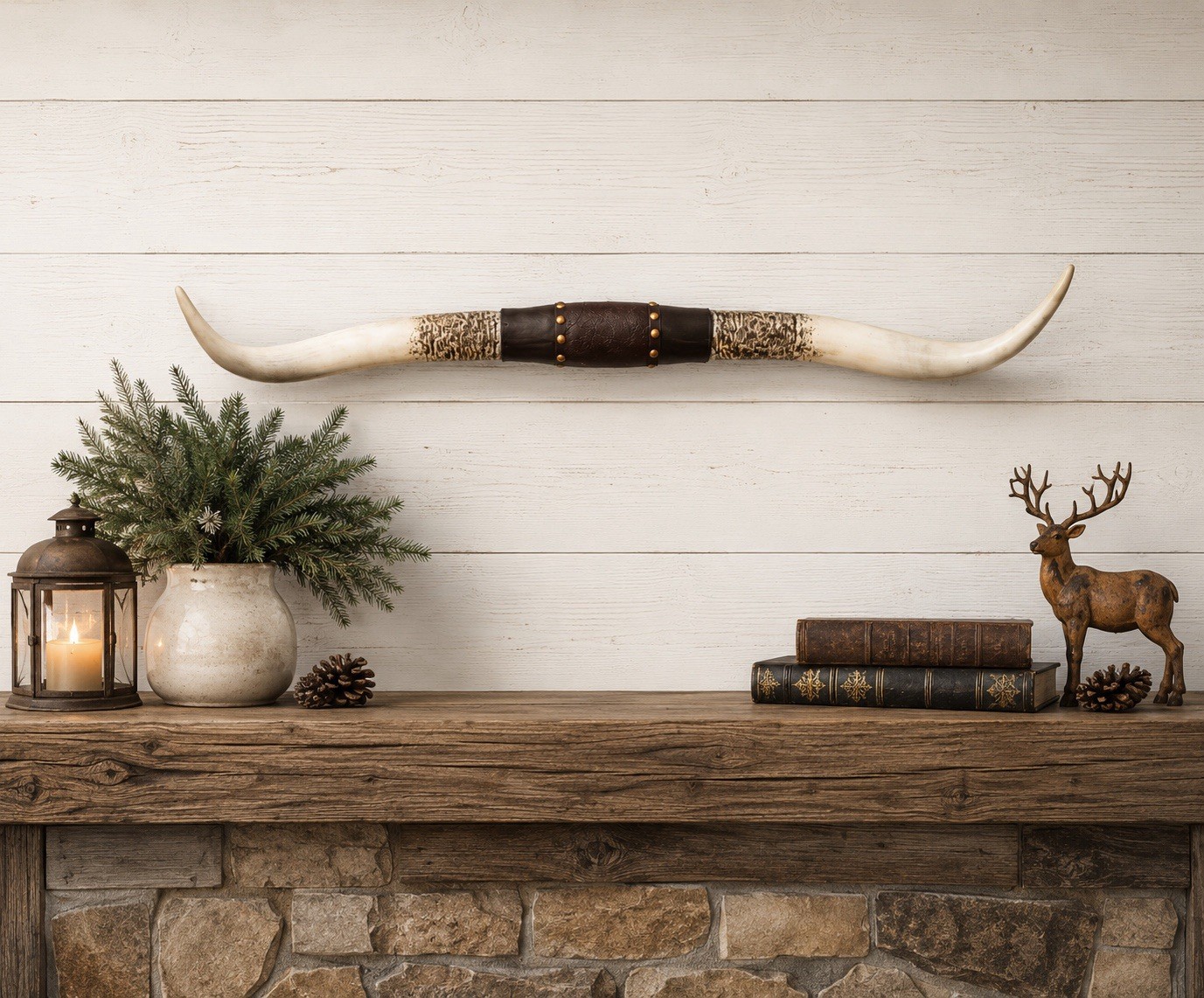 40” Faux Longhorns Wall Hanging Cow Steer Bull Horns Western Longhorn Home Decor