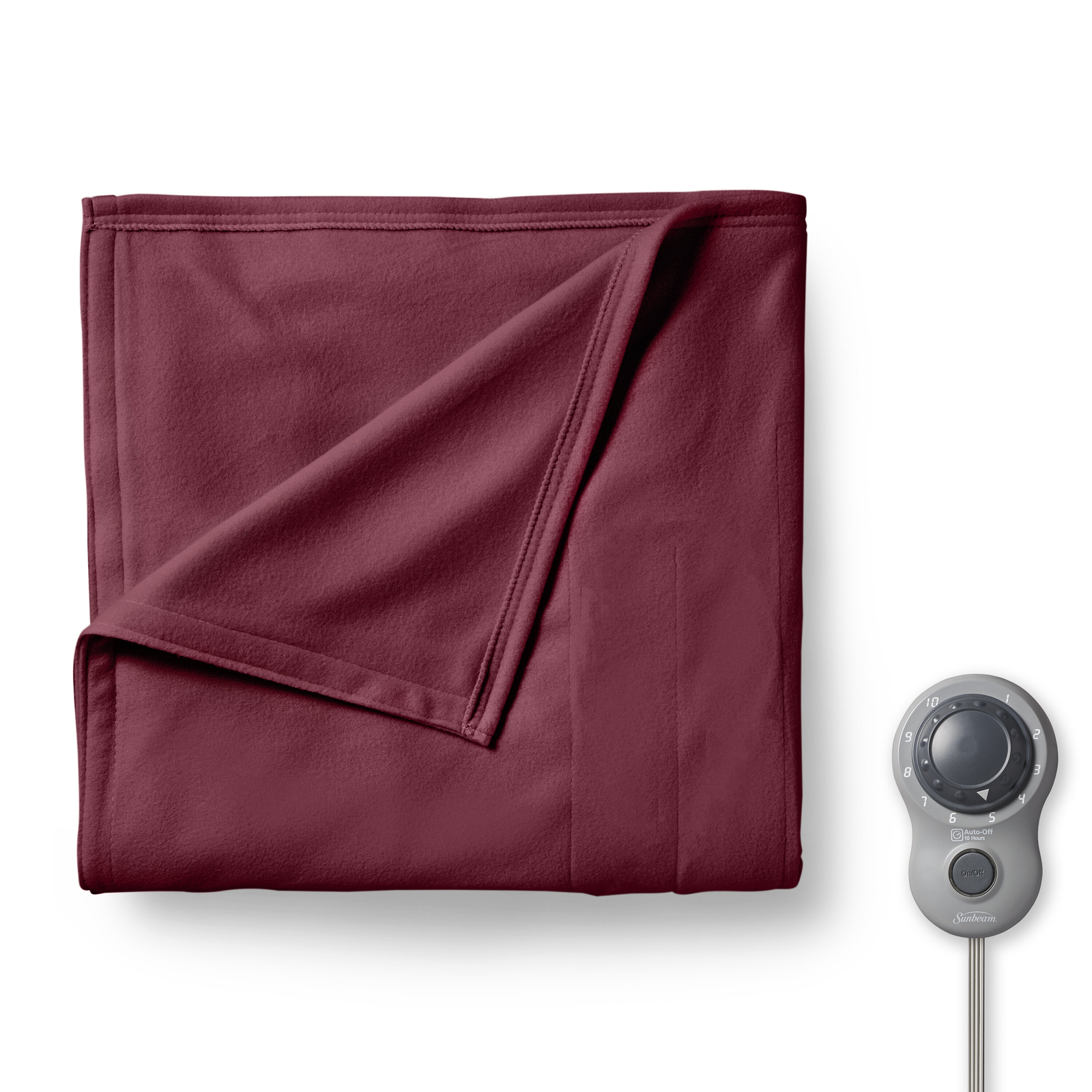 Sunbeam Royal Ultra Cabernet Heated Blanket 10 Heat Settings, Full