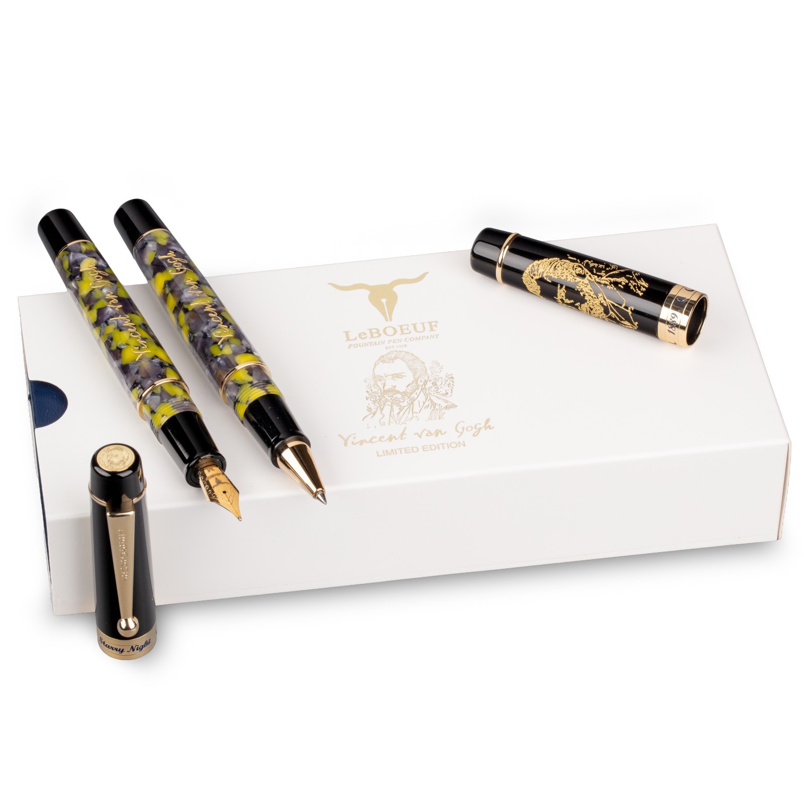 New  LeBOEUF Vincent van Gogh Starry Night Limited Edition Fountain Pen F,,M,B
