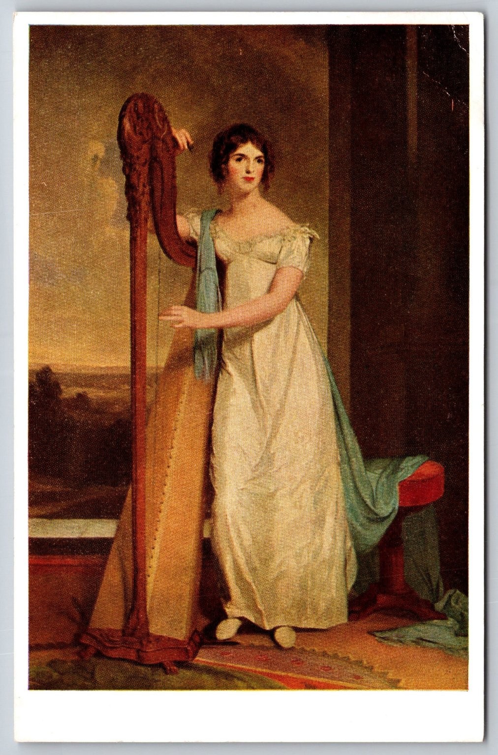Lady With A Harp Eliza Ridgely Thomas Sully National Gallery Art Postcard F425