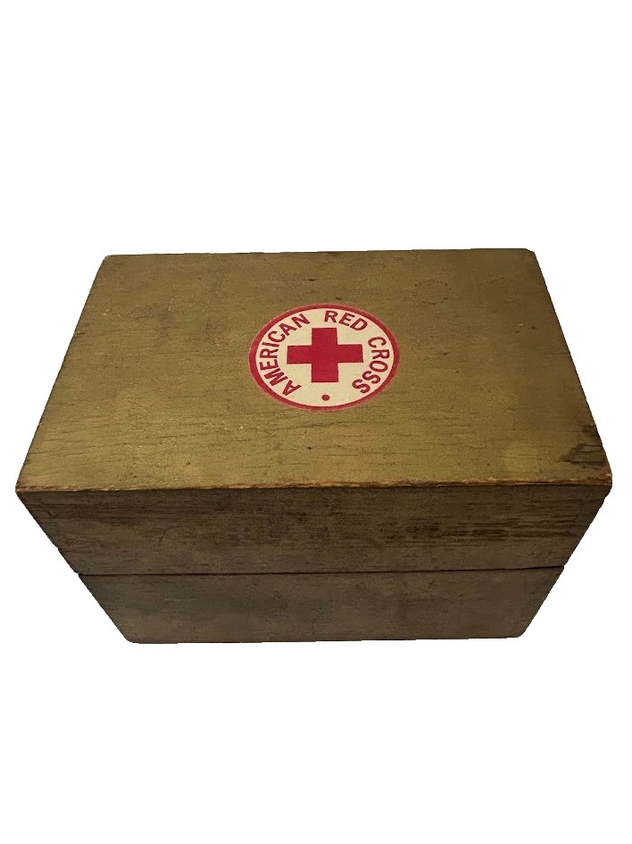 VTG American Red Cross Wooden Box Medical First Aid Keepsake