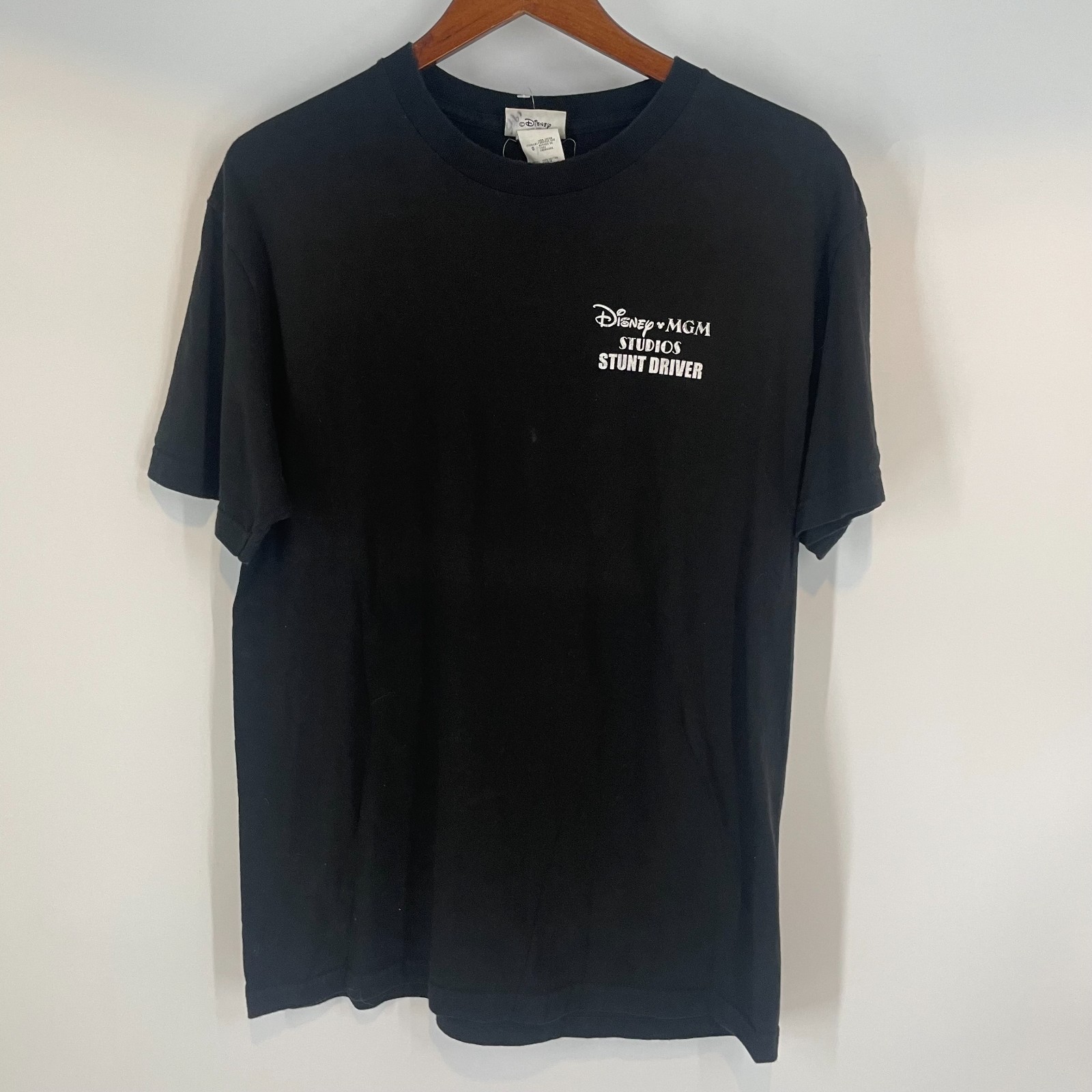 Vintage 90s Walt Disney World Disney MGM Studios Stunt Driver T-Shirt Black L