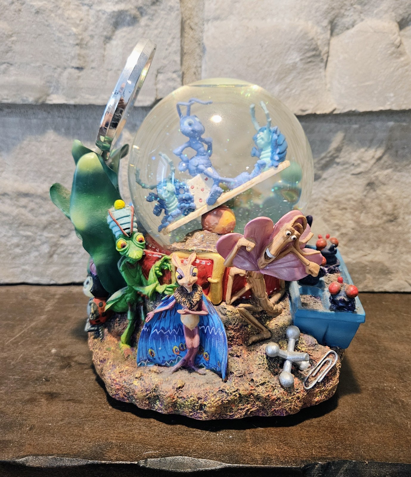 Vintage 1998 Disney Store A Bug\'s Life Musical Snow Globe Pixar - No Box