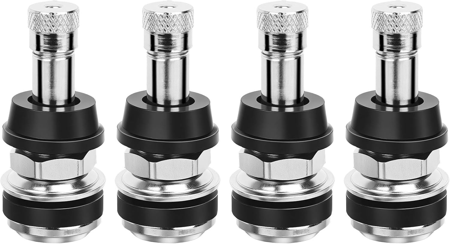 TR416 Valve Stem 4 Pack Premium Metal Tire Valve Stems for Tubeless Tires...
