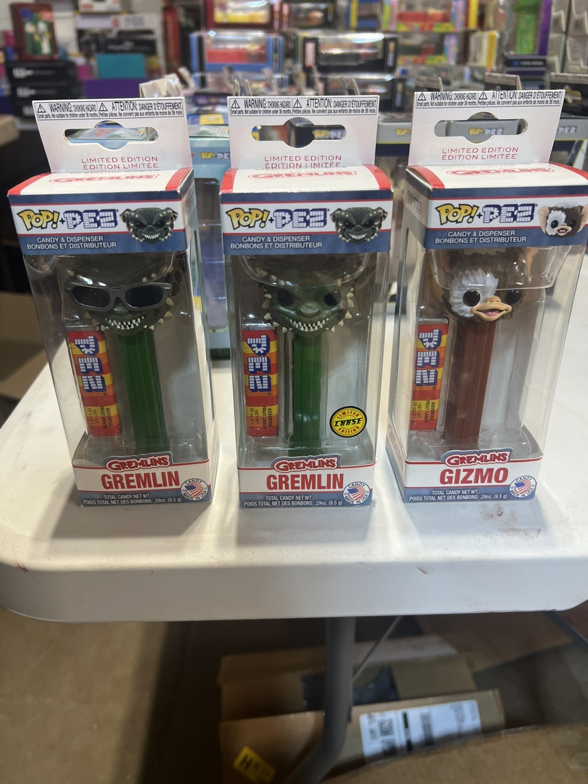 RARE SET of 3 Funko Pop PEZ Gremlins Gremlin Limited Chase Edition and 2 reg