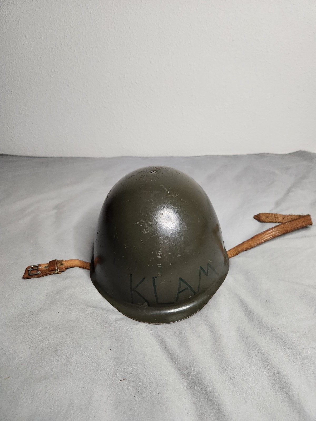 Vintage Polish WZ. 67 Steel Combat Helmet Hat Cold War Military Army Green EUC
