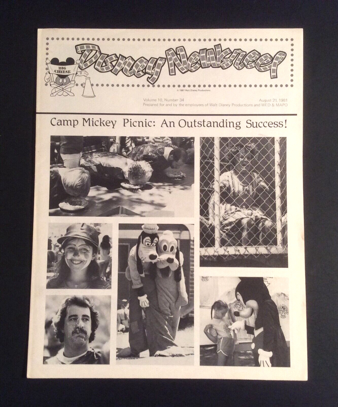 Disney Newsreel VTG Aug 1981 “Camp Mickey Picnic” Employee Newsletter Ephemera 