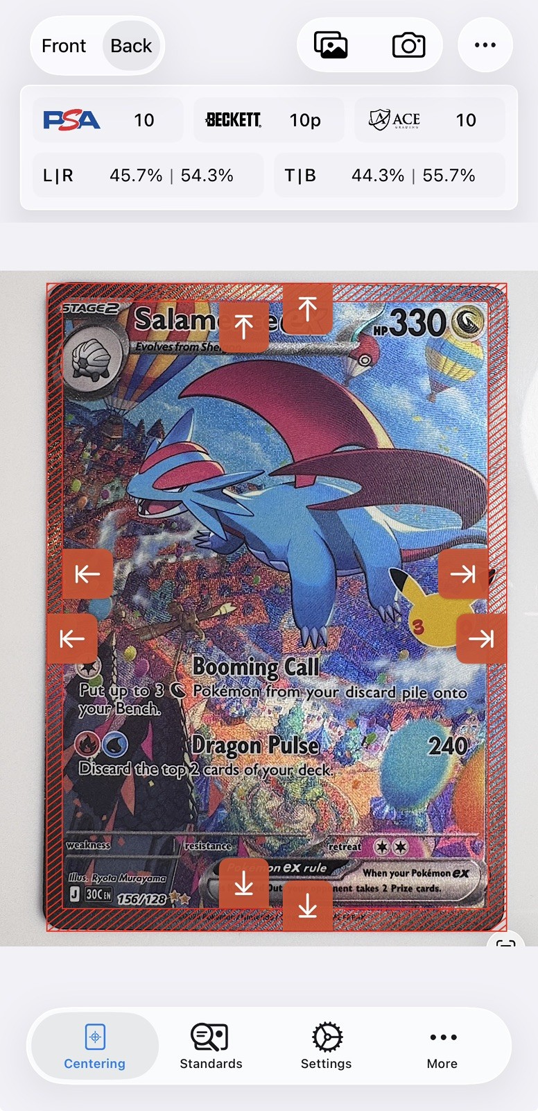 Pokémon TCG 30th Celebrations Salamence Ex 156/128 Special Illustration Rare