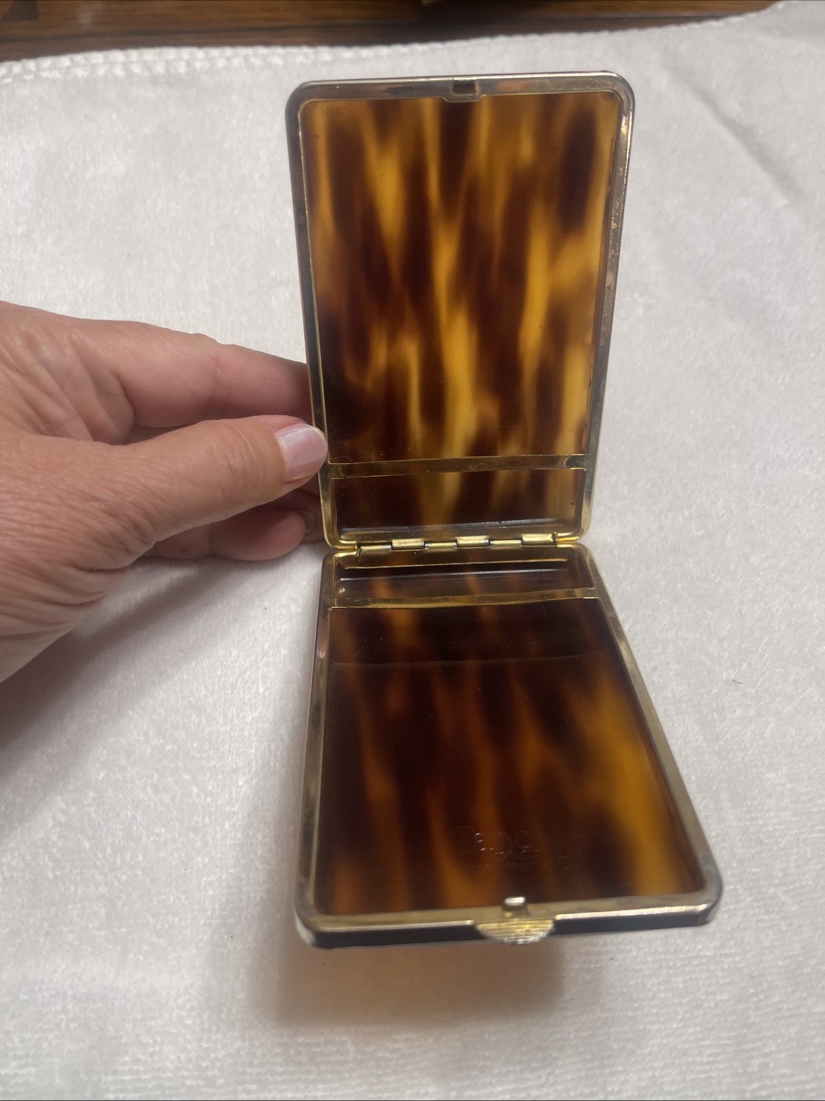 Vintage Tano Of Madrid Faux Tortoise Shell Celluloid Cigarette Flip Case Empty