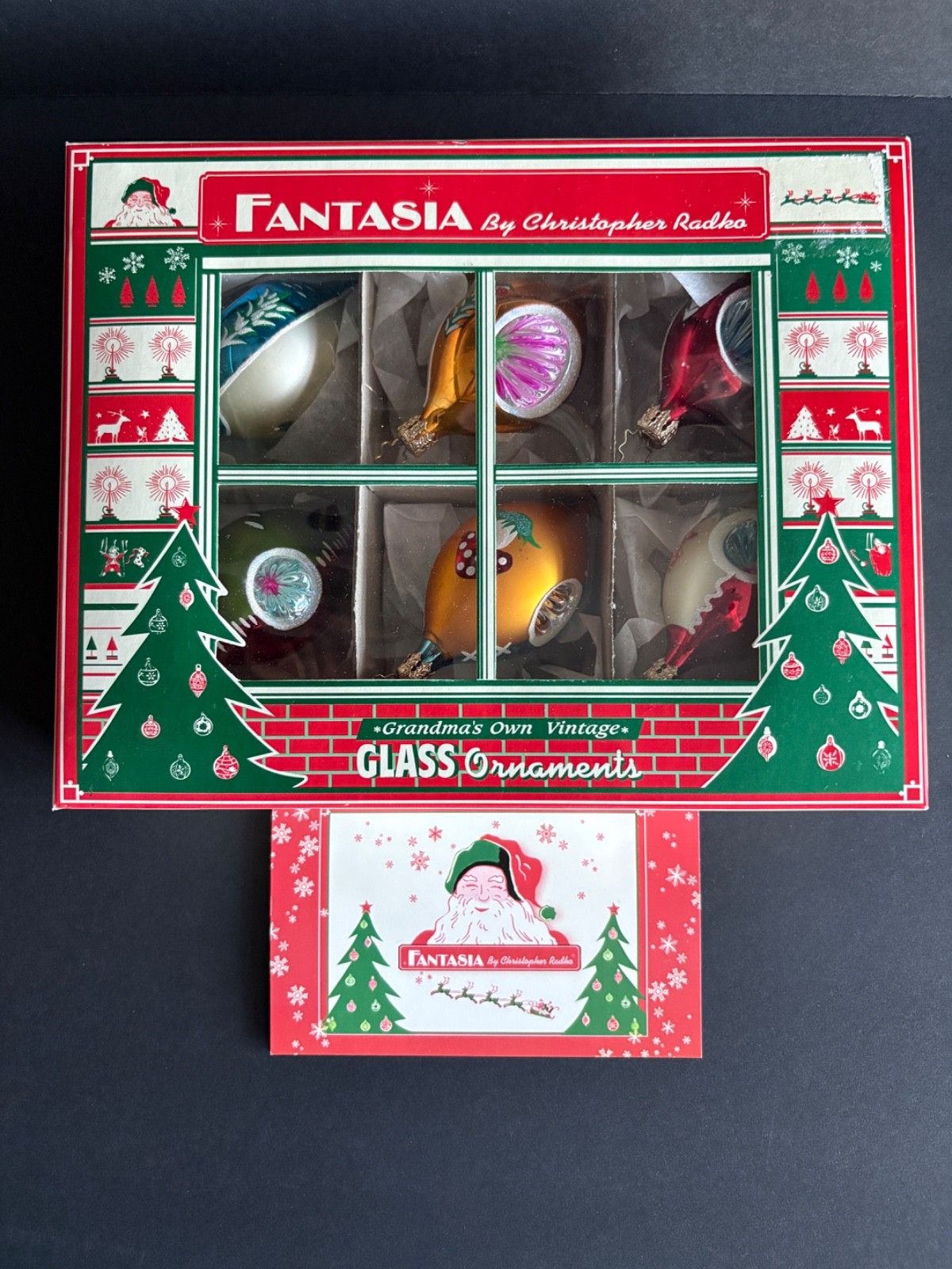 CHRISTOPHER RADKO NEW CASTLE WOODS ORNAMENT SET OF 6