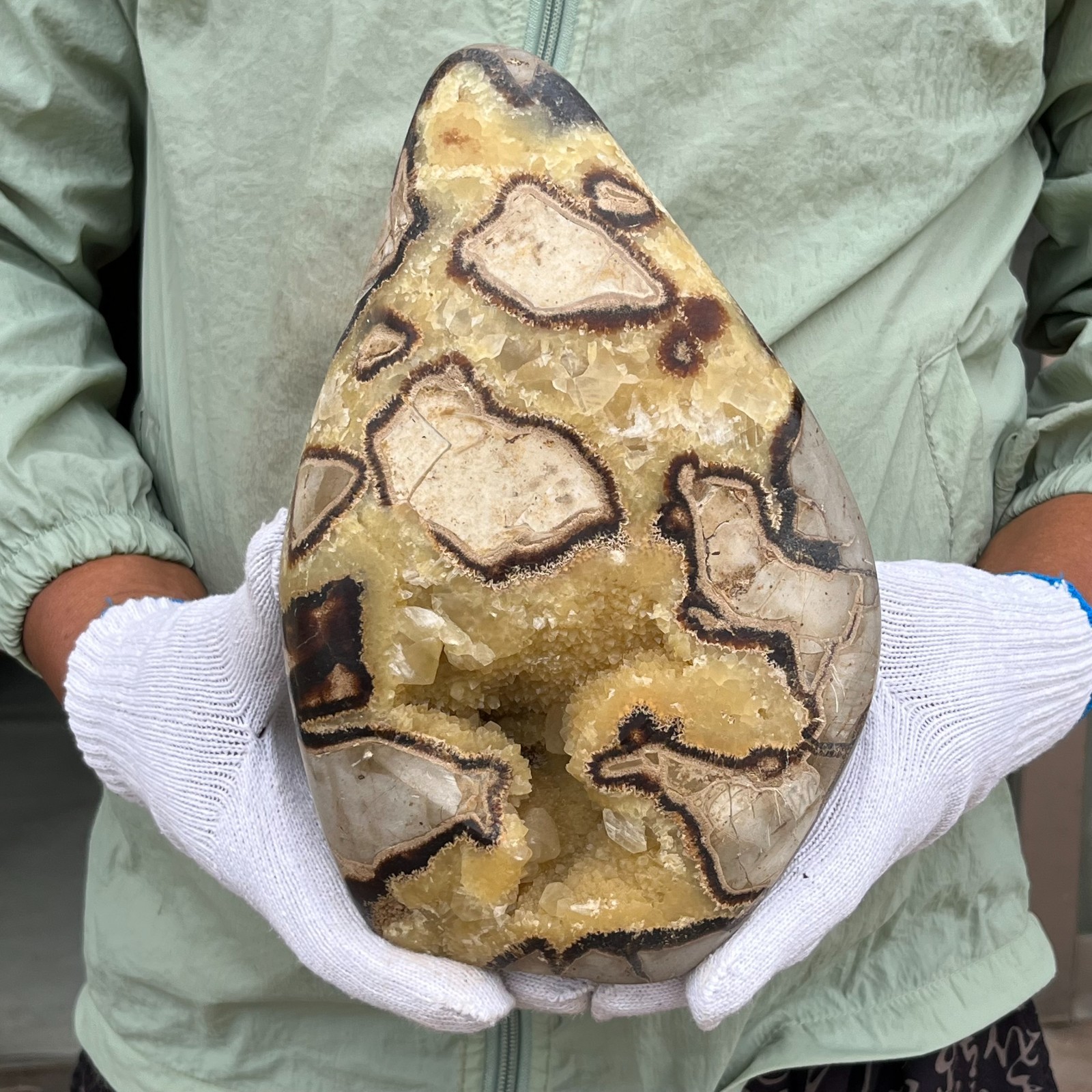 7.47LB Large Septarian Crystal Dragon Eye Stone Crystal Geode Mineral Specimen