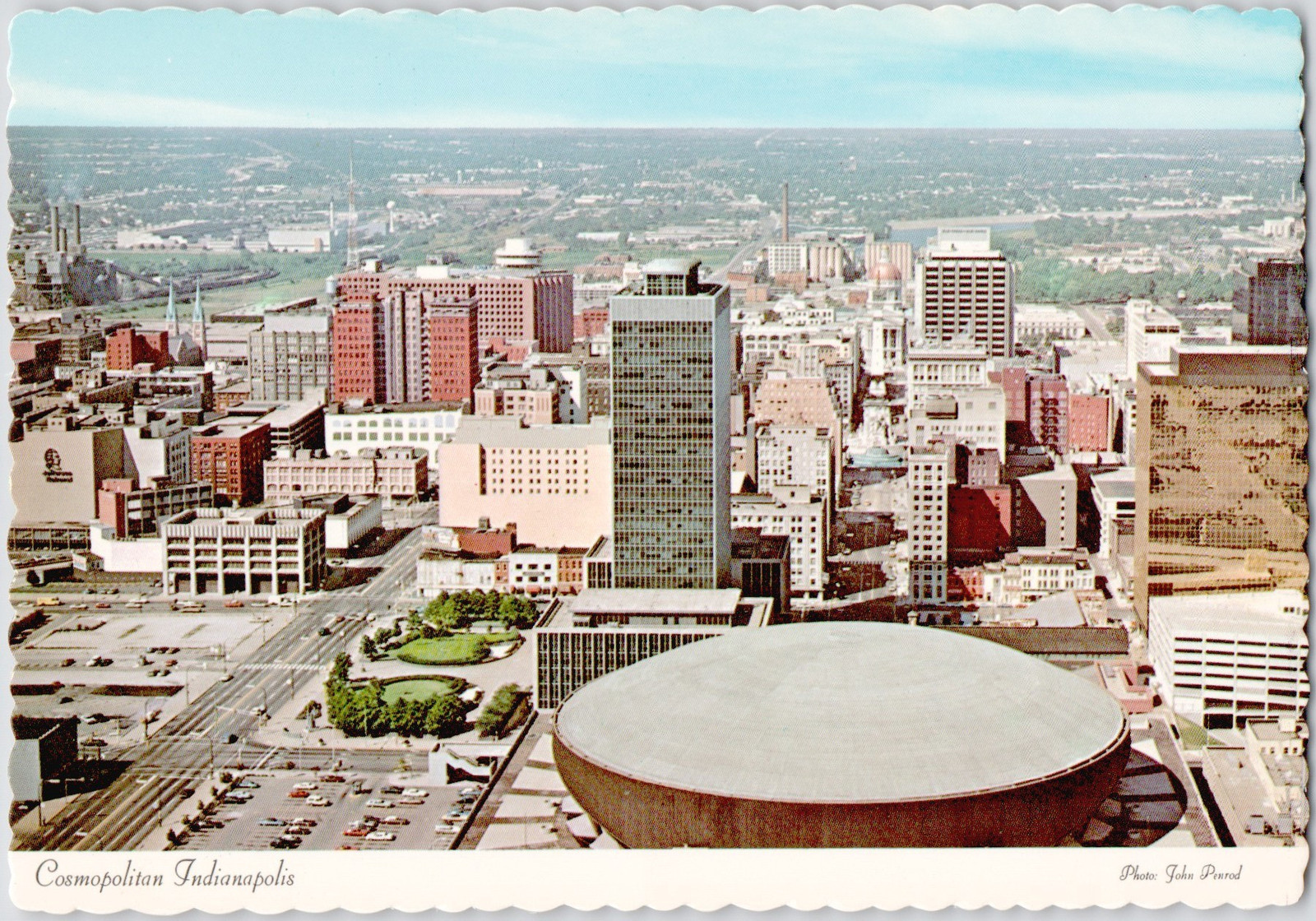 Cosmopolitan Indianapolis IN Aerial View Vintage Postcard P-207