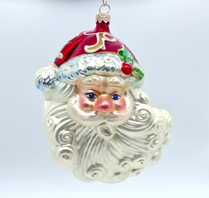 Kurt Adler North Wind Santa Head Glass Christmas Ornament Polonaise Komozja