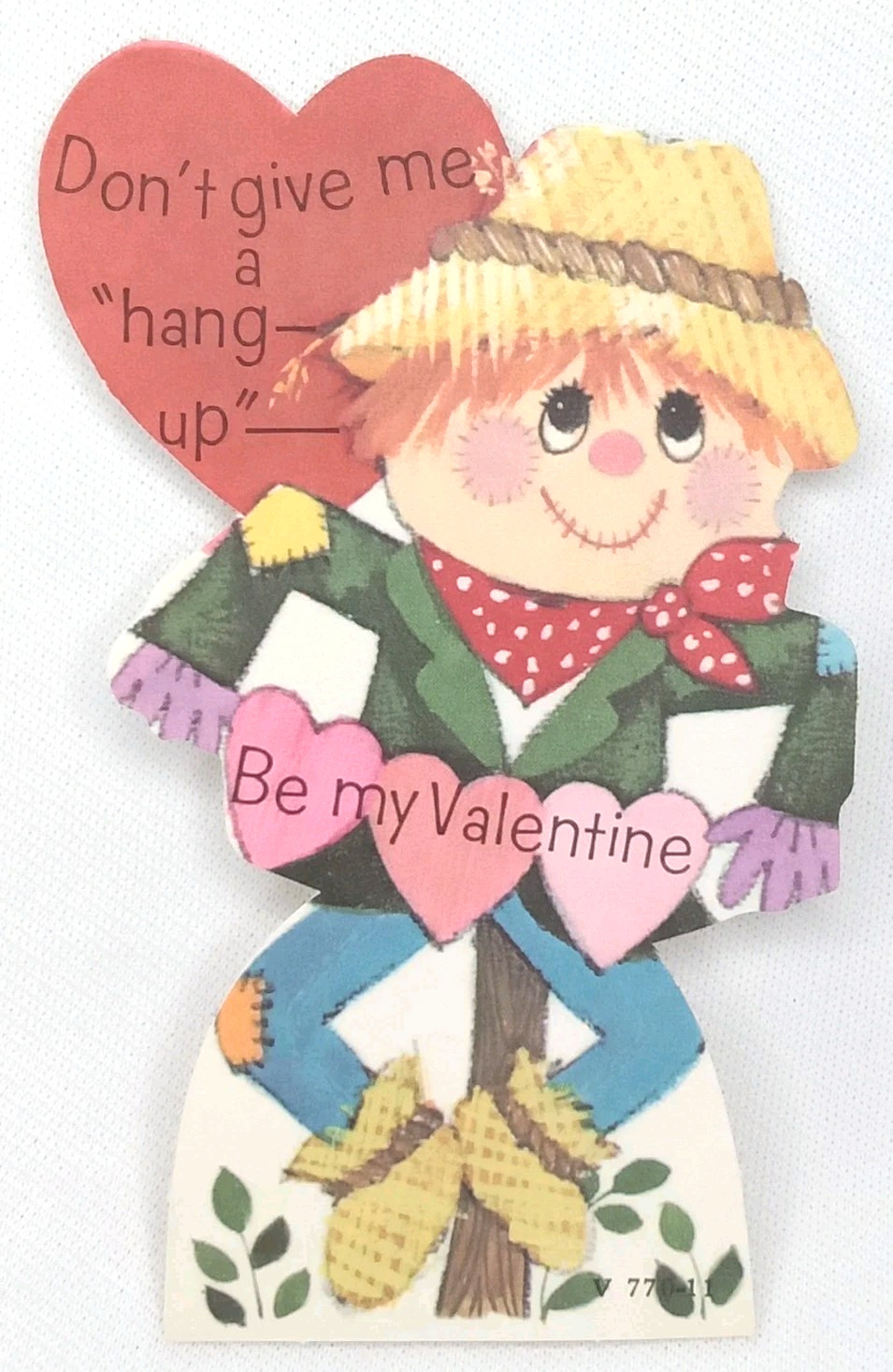 Vintage 1960s Halloween Scarecrow Valentine Greeting American Stationery Unused