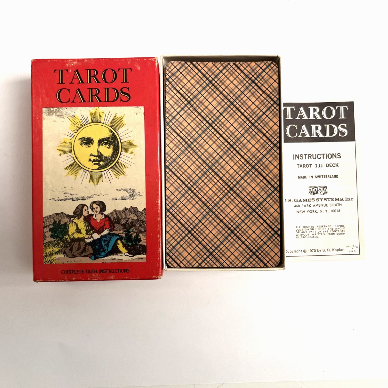 Vintage 1JJ Swiss Tarot Deck AG Muller Complete 78 Cards Box Instructions