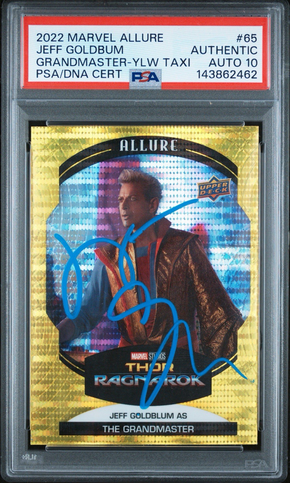 Jeff Goldblum Signed 2022 UD Marvel Allure The Grandmaster (PSA & PSA/DNA 10)