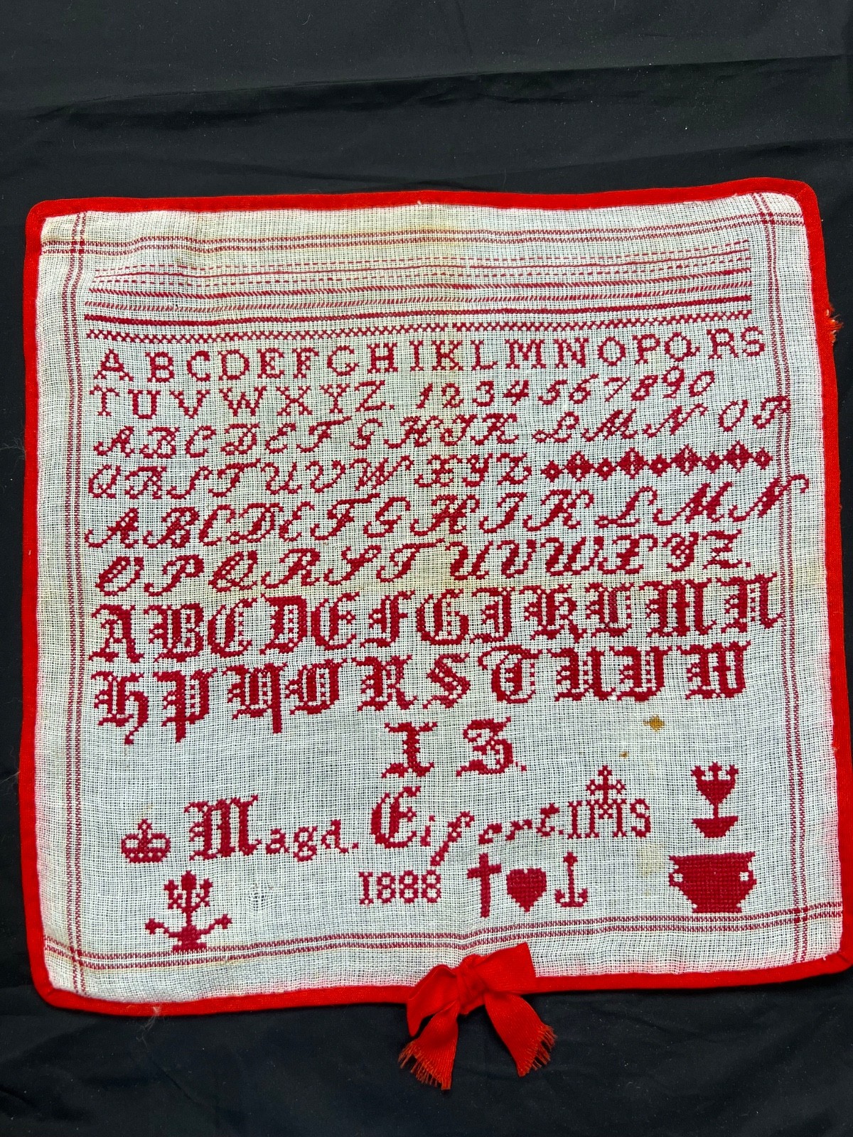 Vintage Cross Stitch Alphabet Sampler Embroidered Letters Pattern embroidery S24