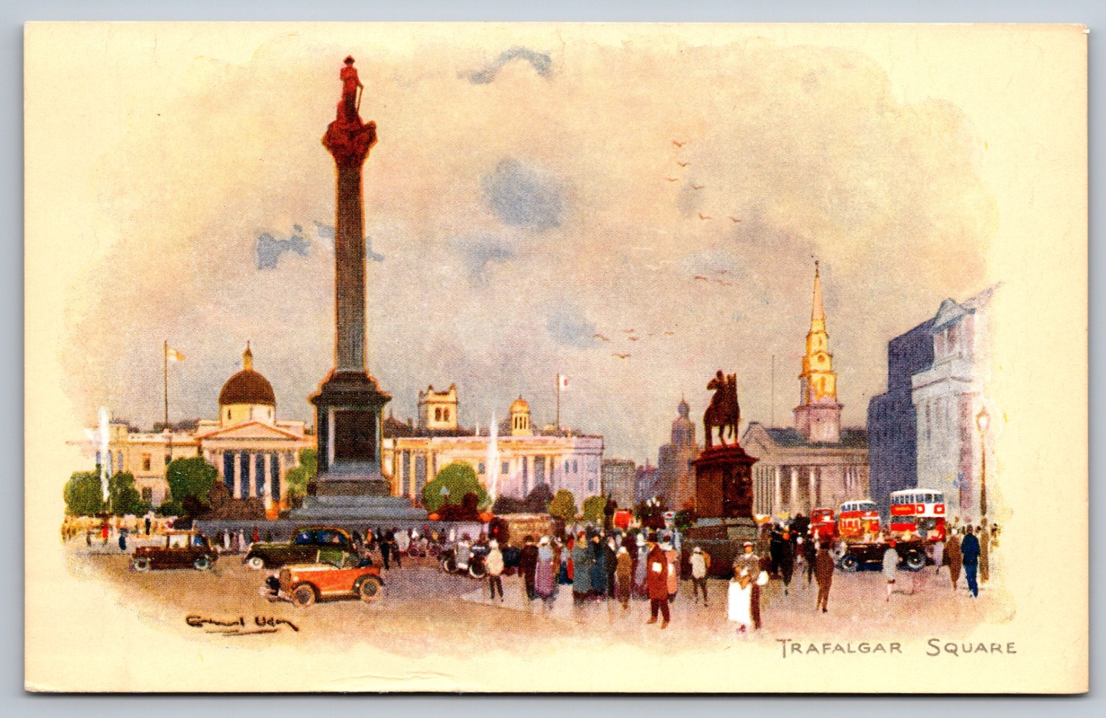 Postcard Trafalgar Square London England AE4
