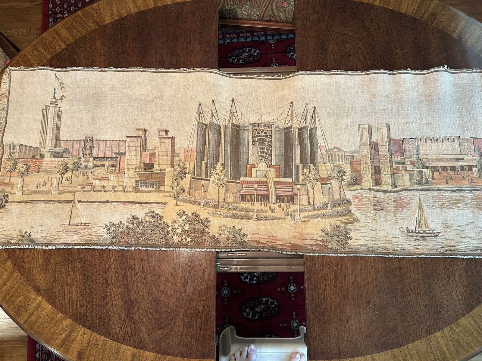 1933 Chicago Worlds Fair Tapestry with Panoranic View, 55