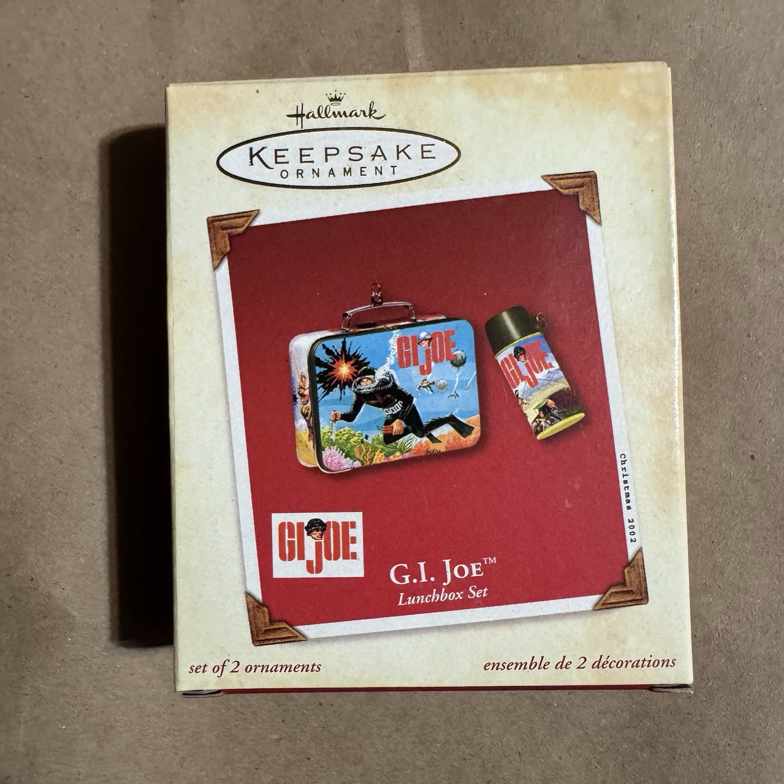 2002 Hallmark G.I. Joe Lunchbox And Thermos Ornament Vtg  Collector Gift
