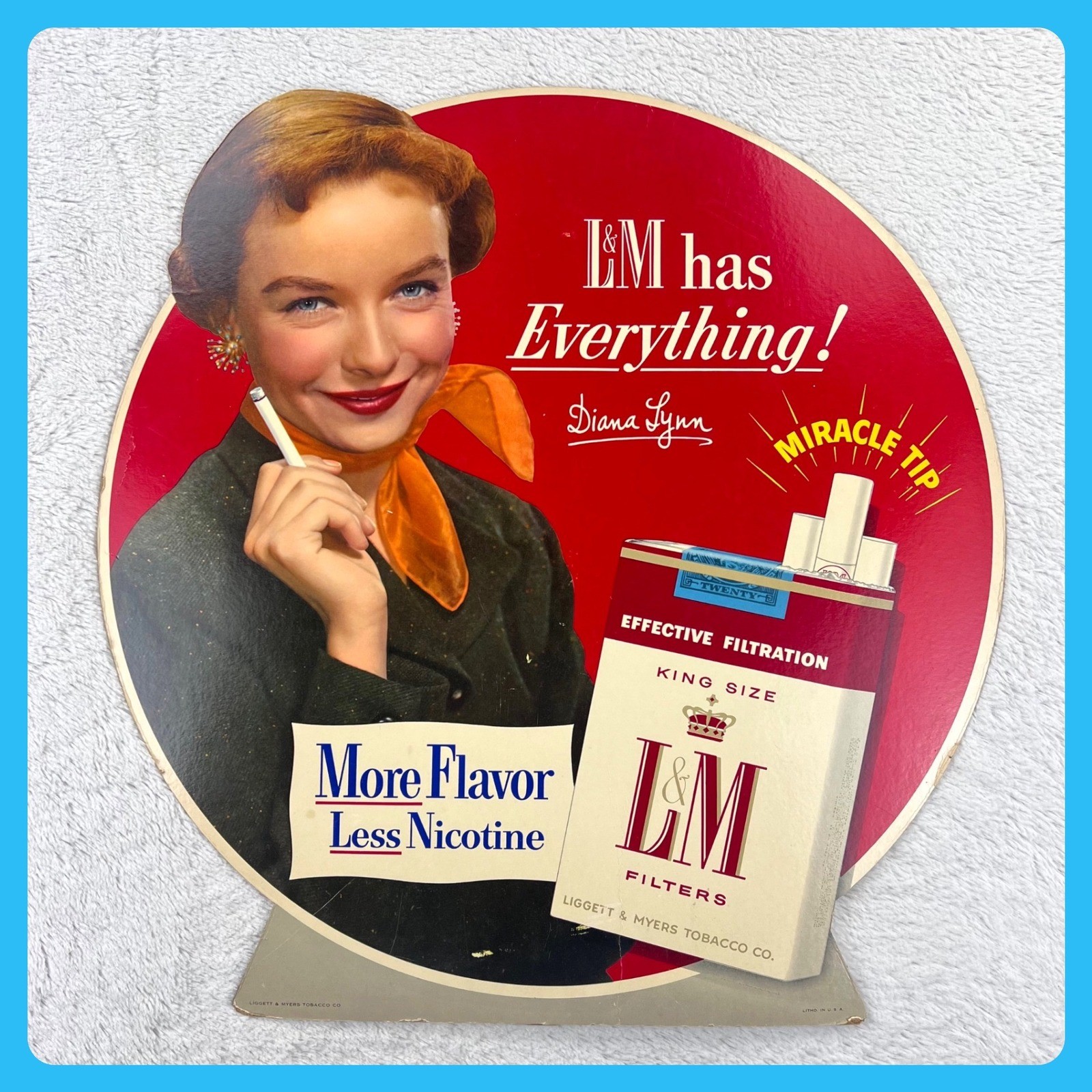 1950s L&M Cigarettes Vintage Advertising Sign 20\