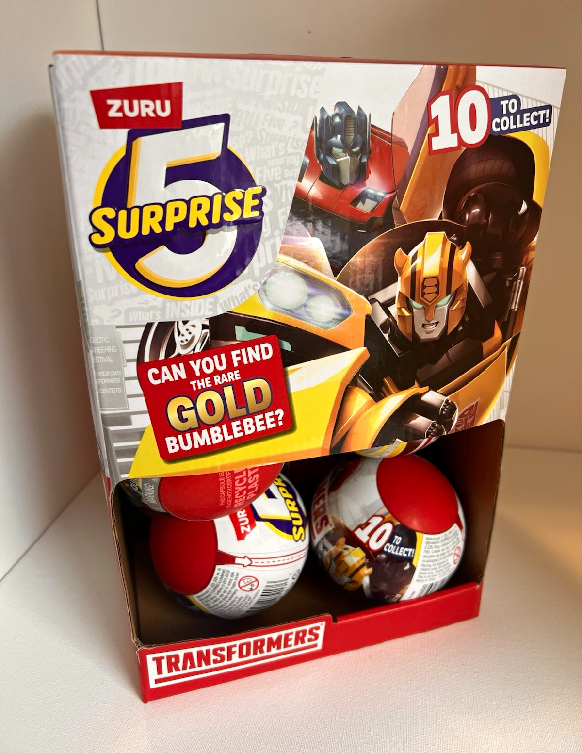ZURU 5 Surprise Transformers Blind Pack Capsule Bumblebee Optimus Prime lot of 9