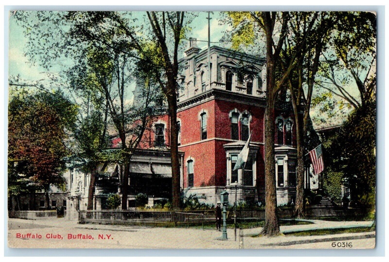 1912 Buffalo Club Exterior Building Buffalo New York NY Vintage Antique Postcard