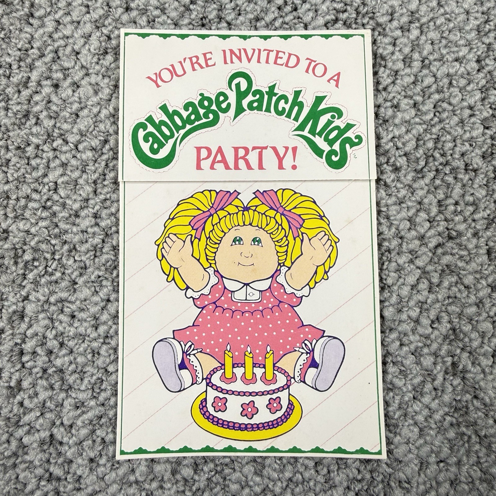 Vintage Cabbage Patch Kids Party Invitation 1983